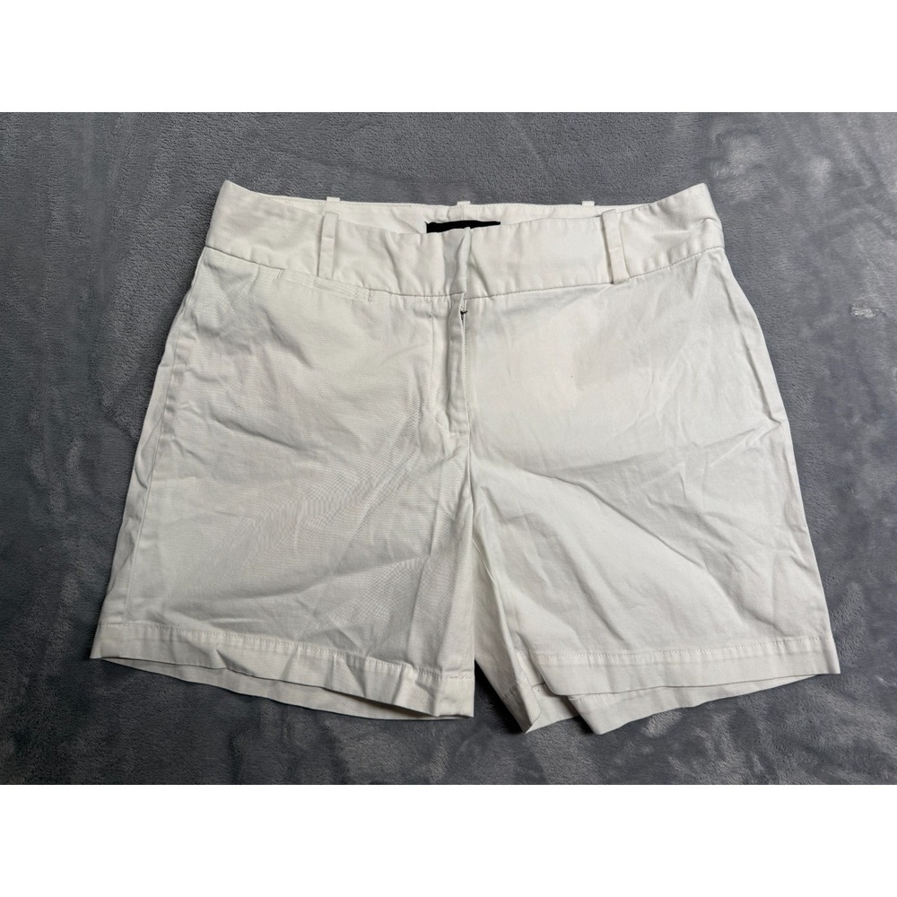 Talbots White Chino Shorts Womens 2 Cotton Stretch Mid Rise Casual 801024